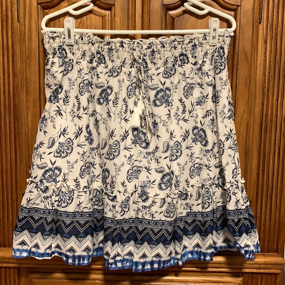 Smocked Waist Floral Skirt